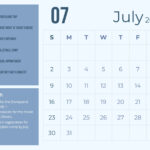 Blue July 2023 Calendar Template In Google Sheets Google Docs