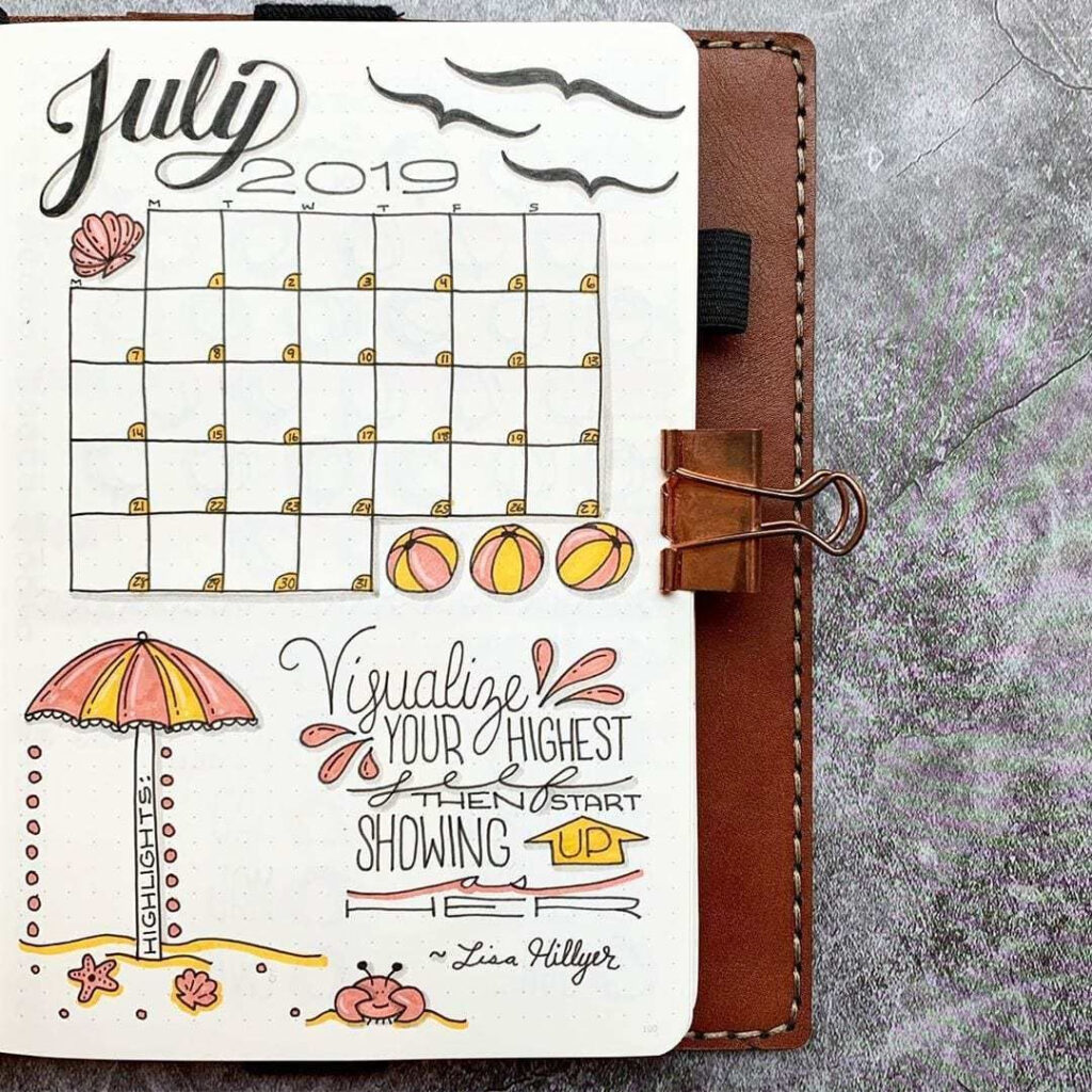 Bullet Journal July Calendar Printable 2025 CALENDAR PRINTABLE