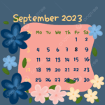 Calend rio De Setembro De 2023 Em Tons Pastel Decorado Com Flores
