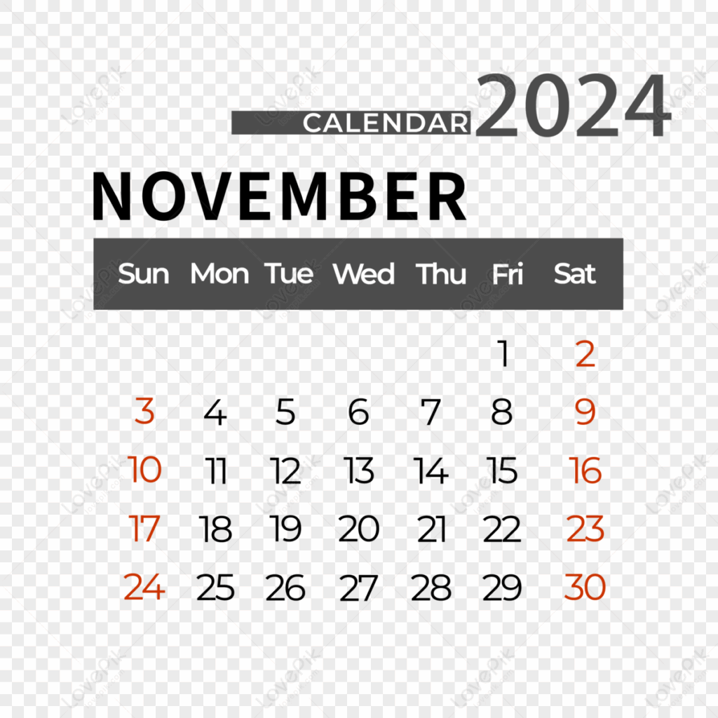 Calend rio Novembro 2024 Simples m s PNG Imagens Gratuitas Para 