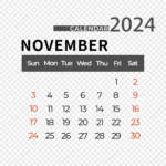 Calend rio Novembro 2024 Simples m s PNG Imagens Gratuitas Para