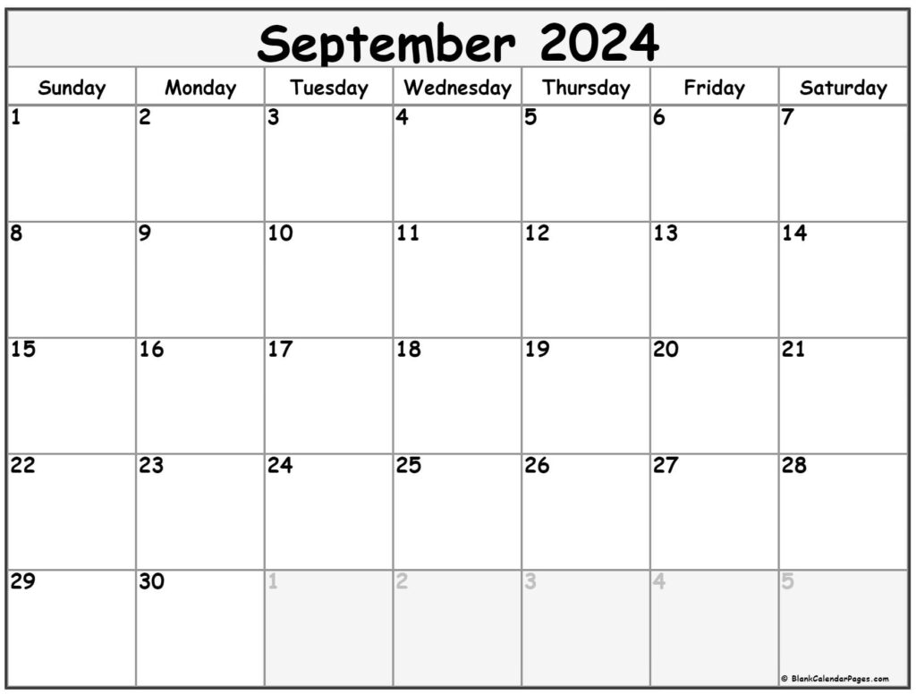 Calendar 2024 September Month Printable Ethel Janenna