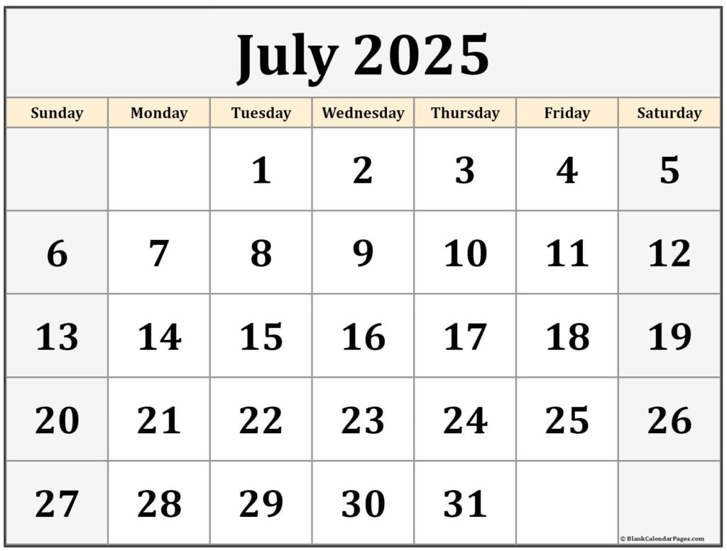 Calendar 2025 July Kai Kauper