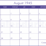 Calendar August 1945