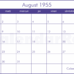 Calendar August 1955