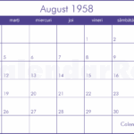 Calendar August 1958