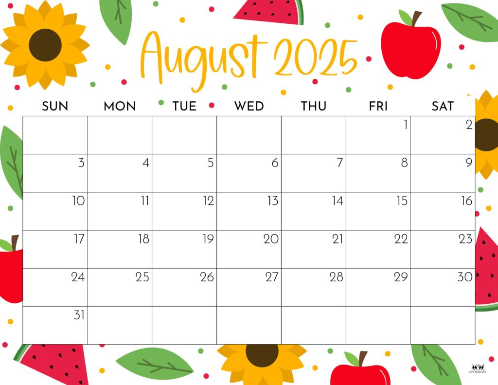 Calendar August 2025 Printable Calendars 2025