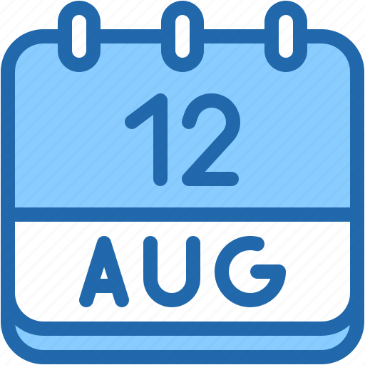 Calendar August Twelve Date Monthly Time And Icon Download On 