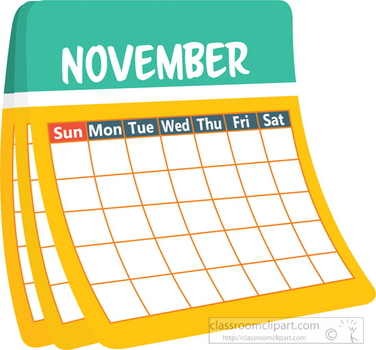Calendar Clipart Monthly calender november clipart 6227 Classroom 