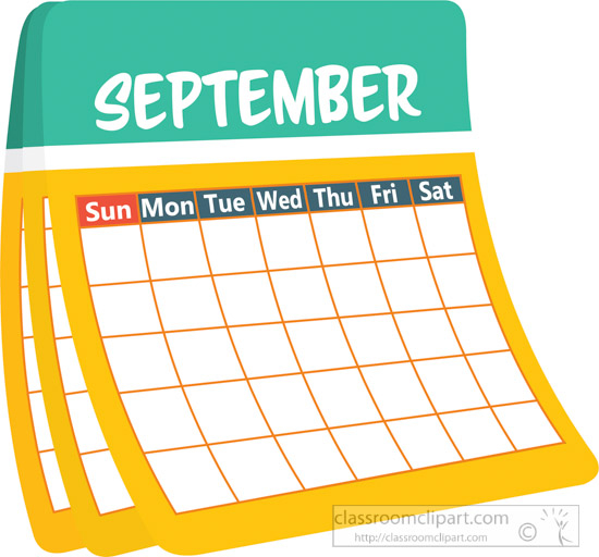 Calendar Clipart Monthly calender september clipart 6227 Classroom 