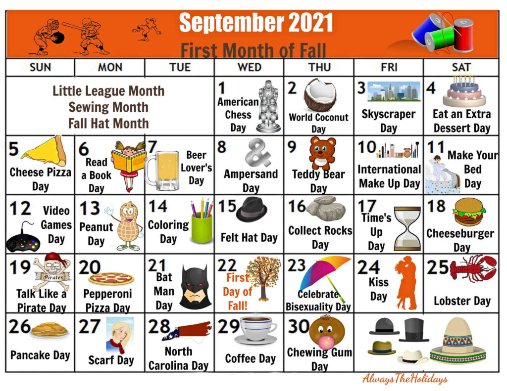 Calendar Days In September Amie Lynnet