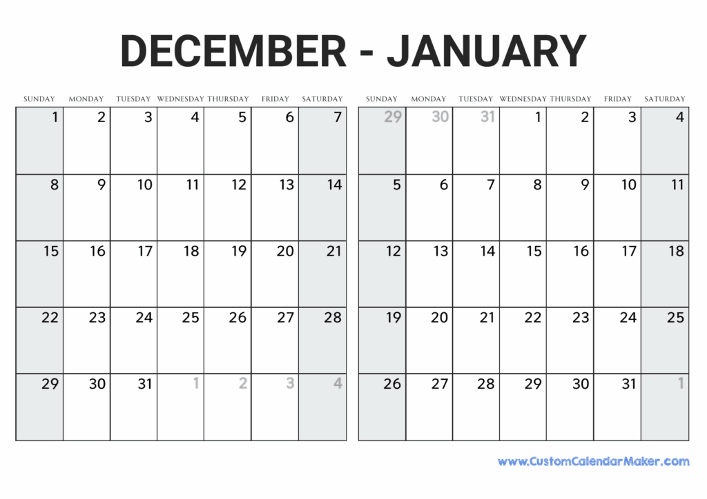 Calendar December 2024 January 2025 Pdf Devin Feodora