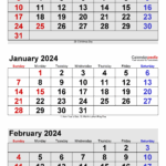 Calendar December January February 2024 Sadie Collette