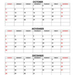 Calendar For October November December 2025 Free calendar su