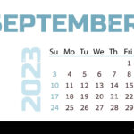 Calendar For The Month Of September 2023 Blue Horizontal Calendar