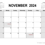 Calendar November 2024 Printable Free Editable Olia Trenna