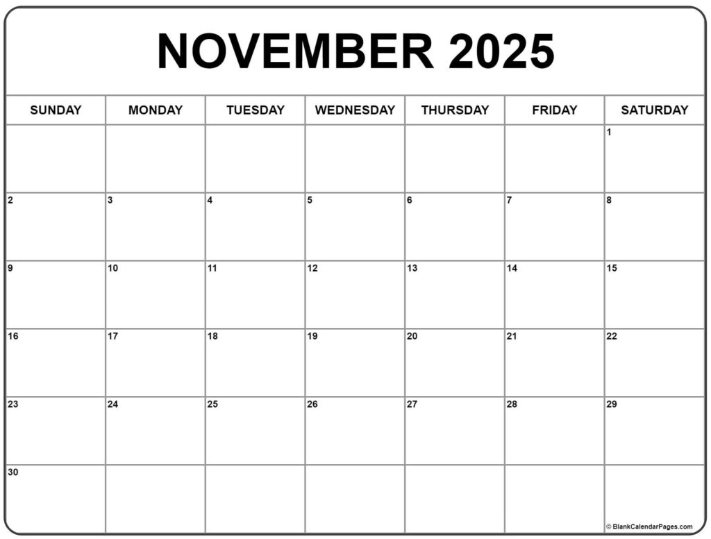 Calendar November 2025 Printable Free Pdf Audrey K Frencham