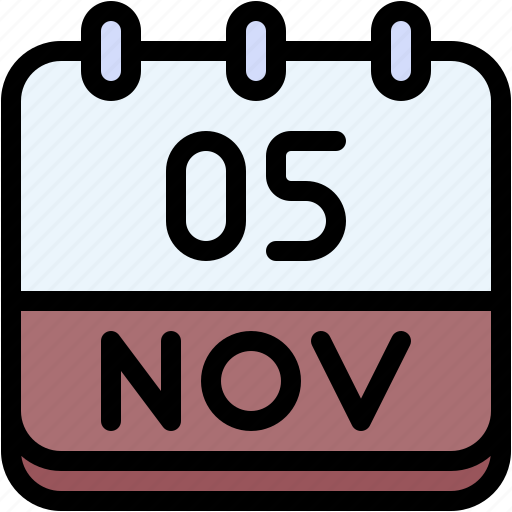 Calendar November Five Date Monthly Time And Icon Download On 
