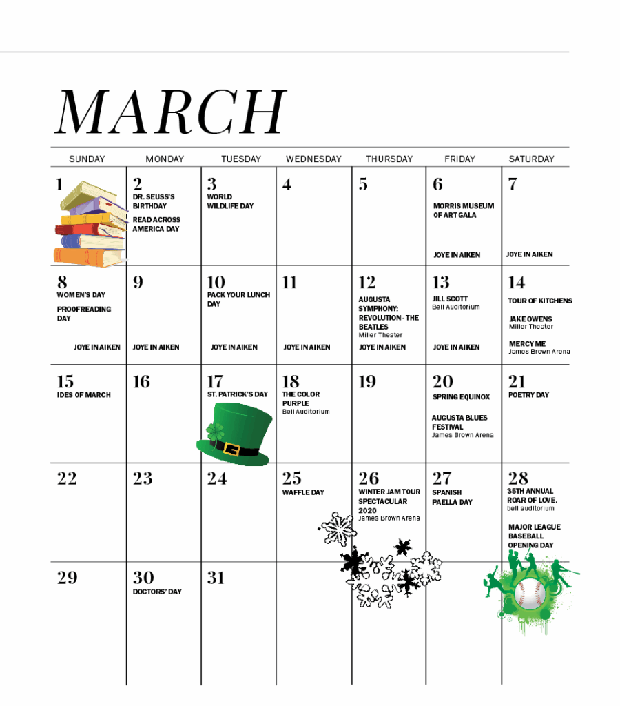Calendar Of Events Augusta Ga Lexy Celestina