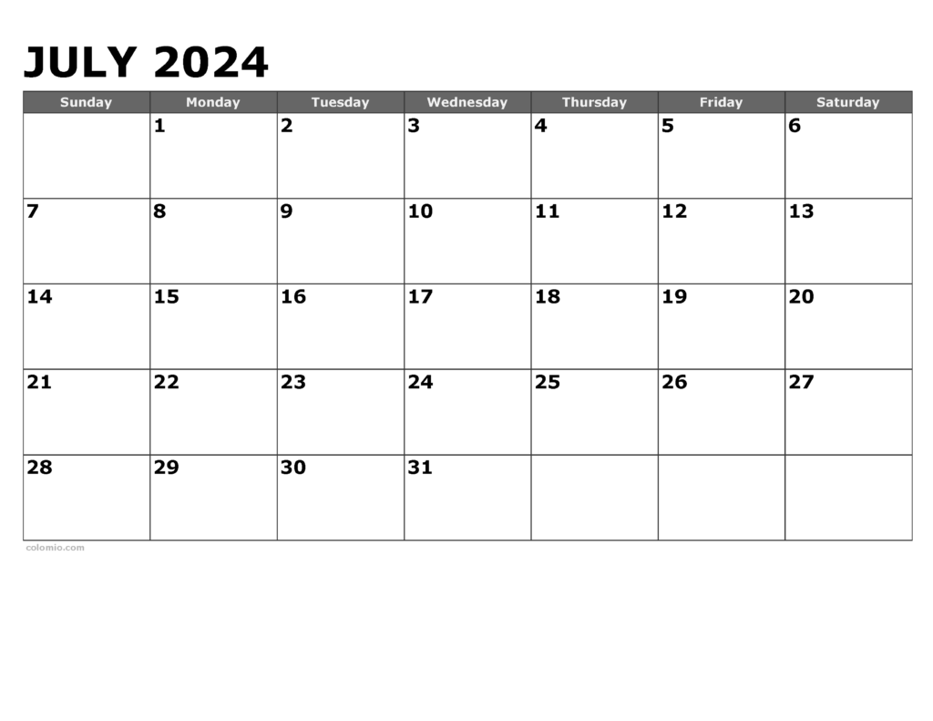 Calendar Template July 2025 Zara J Poidevin