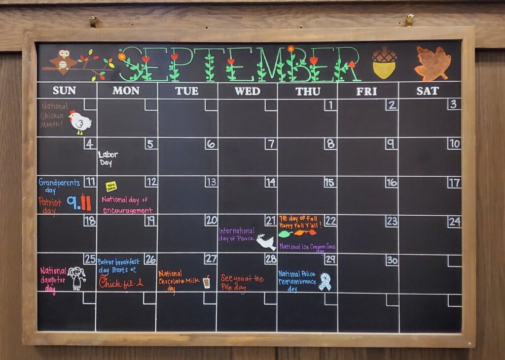 Chalkboard Calendar Dry Erase Board Calendar