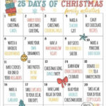 Christmas Countdown Calendar Of Fun Family Activities Etsy Advent
