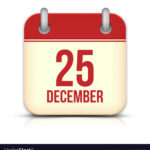 Christmas Day Calendar Icon 25 December Royalty Free Vector