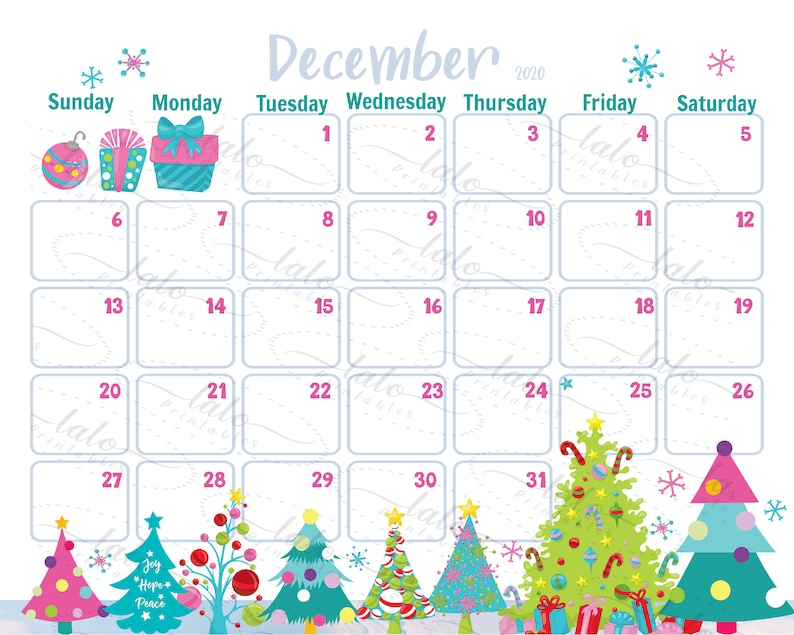 Christmas Themed Calendar