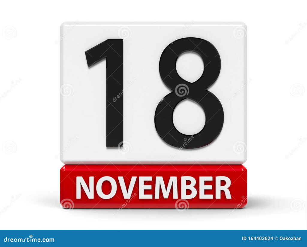 Cubes Calendar 18th November Stock Illustration Illustration Of Black 