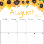 Cute August Calendar Printable Jonis Mahalia