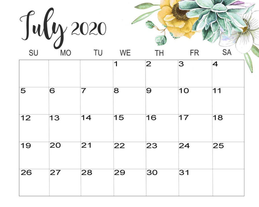 Cute July Calendar Printable Calendars AT A GLANCE