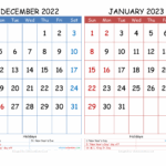 Dec Jan Calendar