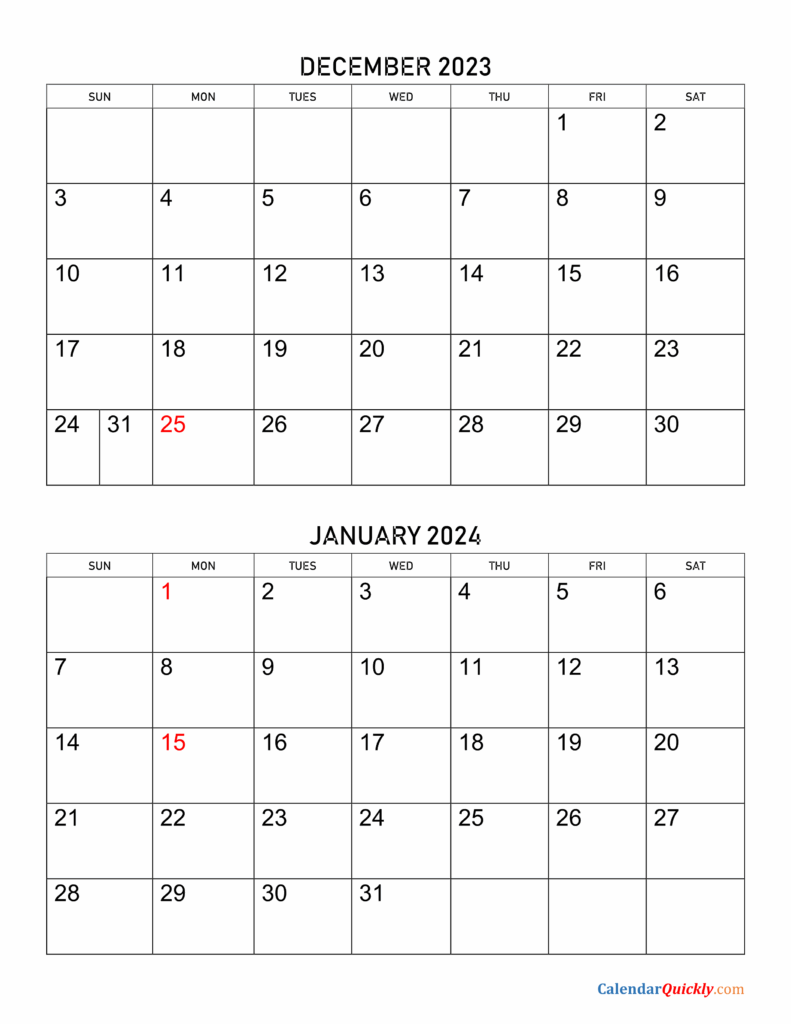December 2023 Printable Calender