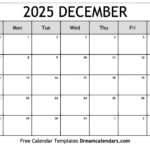 December 2025 Calendar Free Printable With Holidays And Observances