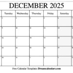 December 2025 Calendar Free Printable With Holidays And Observances