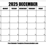December 2025 Calendar Free Printable With Holidays And Observances
