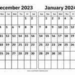 December 2025 January 2025 Calendar Joel S McEwen