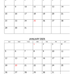 December 2025 January 2025 Calendar Word Free Eden Joy