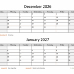 December 2026 And January 2027 Calendar WikiDates