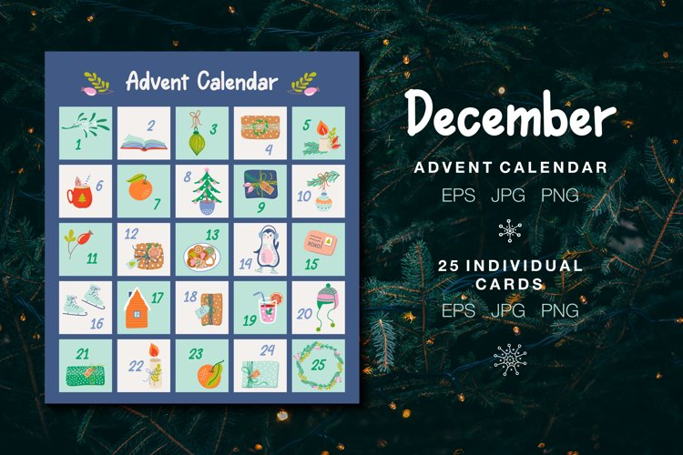 December Advent Calendar Printable
