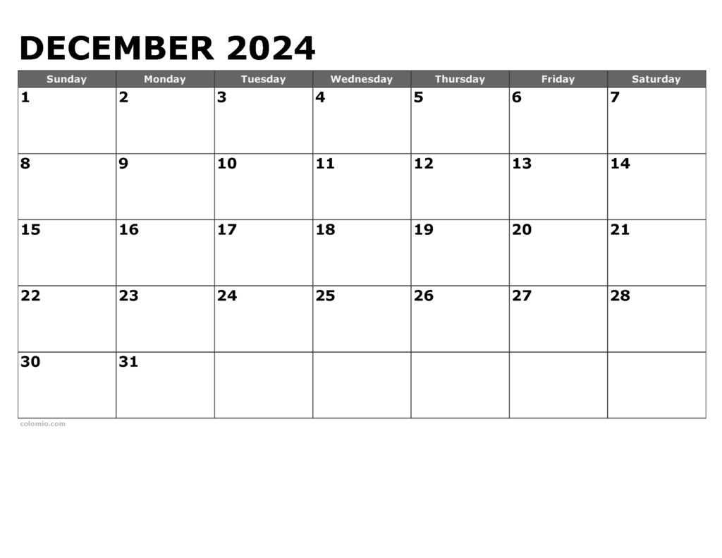 December Calendar 2024 Printable Free Pdf With Lines Pavla Leanor