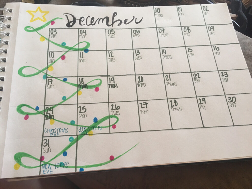December Calendar Bullet Journal