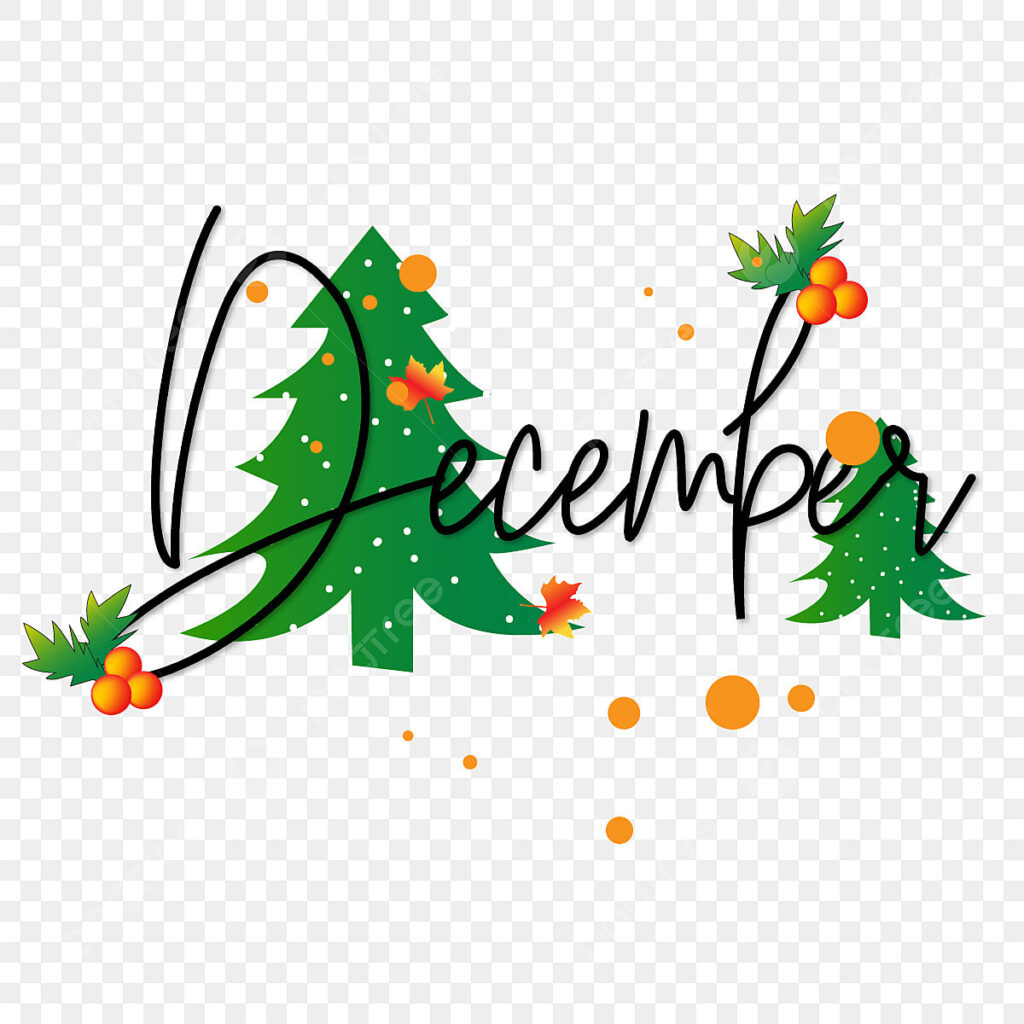 December Calendar Header Clipart Farra Sara Ann