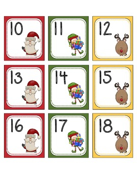 December Calendar Numbers By Vicky Burrows Teachers Pay Teachers
