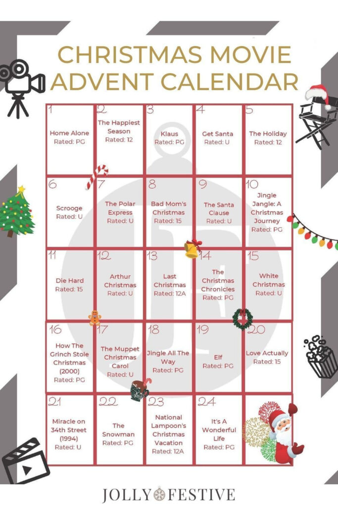 December Christmas Movie Calendar Printable Calendars AT A GLANCE