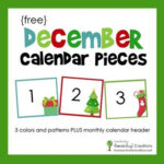 December Pocket Chart Calendar Numbers Preschool Calendar Calendar