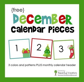 December Pocket Chart Calendar Numbers Preschool Calendar Calendar 