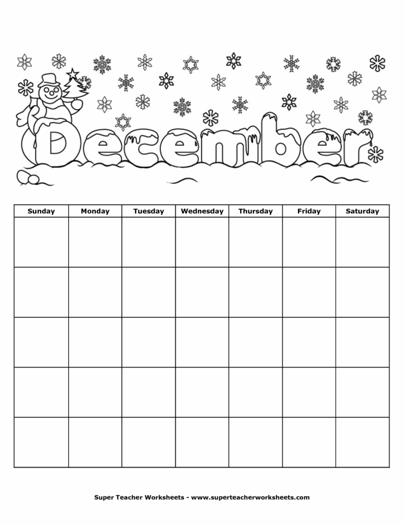 December Printable Calendar