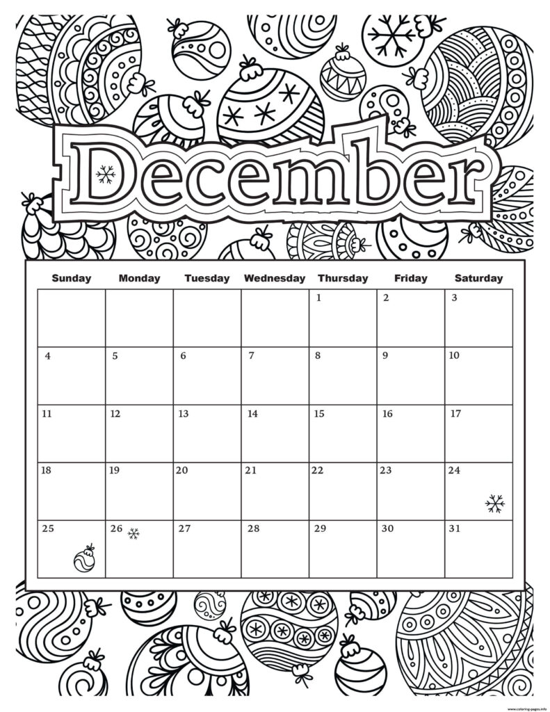 December Printable Calendars