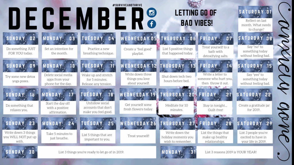 December Self Care Calendar Printable Calendars AT A GLANCE